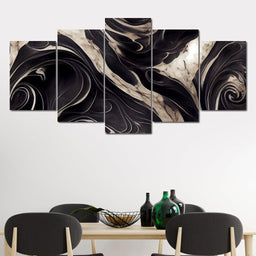 Luxury Abstract Marble in Black & White - NicheCanvas