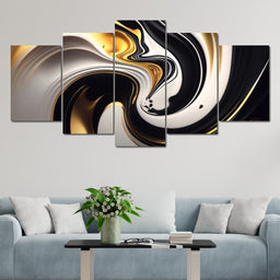 Marble-Lux Collection: Vibrant White & Gold Marble 04 - NicheCanvas