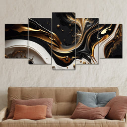 Marble-Lux Collection: Vibrant White & Gold Marble 03 - NicheCanvas