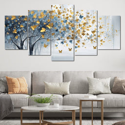 A Touch of Blue in a Golden Grove - NicheCanvas