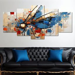 Golden Royal Geometric Dragonfly 01 - Wildrose Creations - NicheCanvas