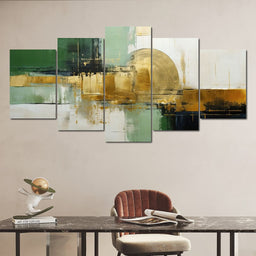 Verdant Gold Horizon - NicheCanvas