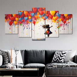 Graffiti Dreams of Balloon Hearts - NicheCanvas