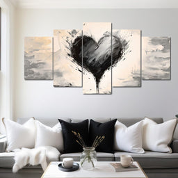 Ebony Heart Amidst the Gale - NicheCanvas