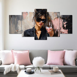 Effervescence in Ebony and Pink - NicheCanvas