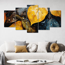 Autumn Dew on Amber Foliage - NicheCanvas