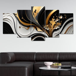 Marble-Lux Collection: Vibrant White & Gold Marble 10 - NicheCanvas