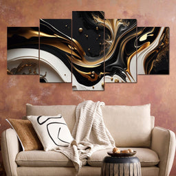 Marble-Lux Collection: Vibrant White & Gold Marble 03 - NicheCanvas