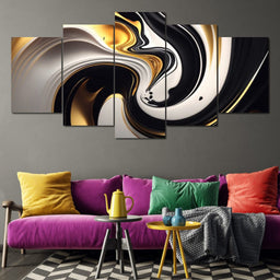 Marble-Lux Collection: Vibrant White & Gold Marble 04 - NicheCanvas