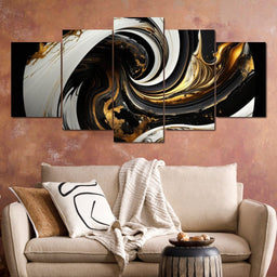 Marble-Lux Collection: Vibrant White & Gold Marble 05 - NicheCanvas