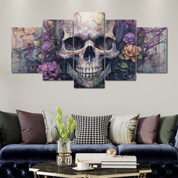 Skull & Flowers - Raven Blackwood - NicheCanvas