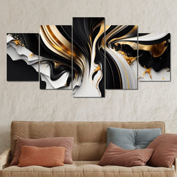 Marble-Lux Collection: Vibrant White & Gold Marble 09 - NicheCanvas