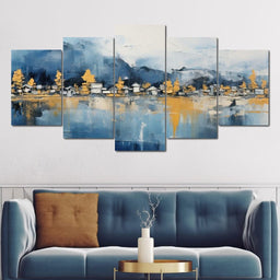 Mystical Forest Lake Abstract  - NicheCanvas