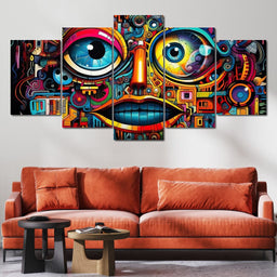 Vibrant Doodle Cyberpunk - NicheCanvas