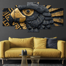 Golden Aztec Eagle Majesty - NicheCanvas