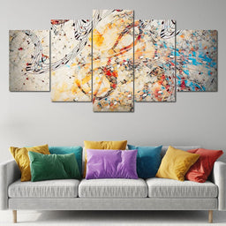 Colorful Music Notes - NicheCanvas