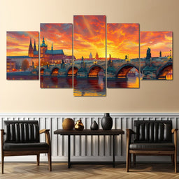 Sunset Over Prague - NicheCanvas