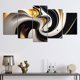 Marble-Lux Collection: Vibrant White & Gold Marble 04 - NicheCanvas