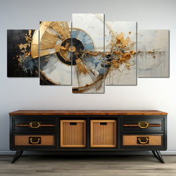 Azure Gold Horizon Fusion - Tanni Cylon - NicheCanvas