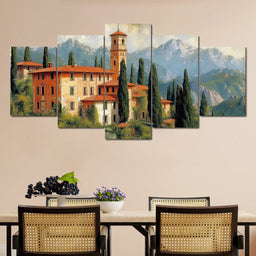 Tuscan Serenity Amidst Peaks - NicheCanvas