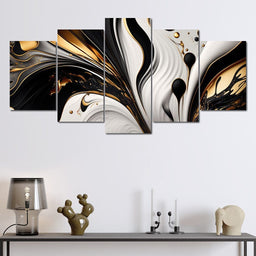 Marble-Lux Collection: Vibrant White & Gold Marble 01 - NicheCanvas