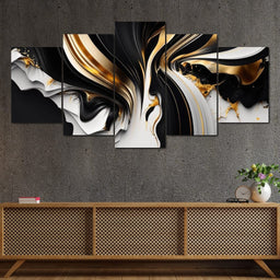 Marble-Lux Collection: Vibrant White & Gold Marble 09 - NicheCanvas