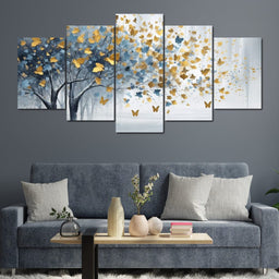 A Touch of Blue in a Golden Grove - NicheCanvas