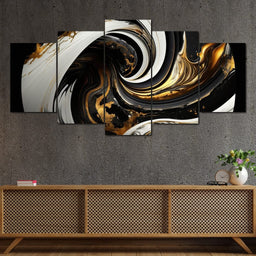 Marble-Lux Collection: Vibrant White & Gold Marble 05 - NicheCanvas