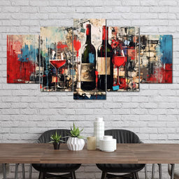 Red Wine Graffiti - NicheCanvas