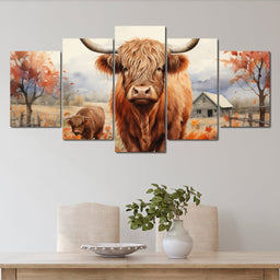 Highland Cow Harvest - NicheCanvas