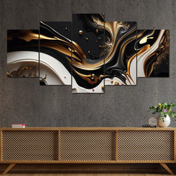 Marble-Lux Collection: Vibrant White & Gold Marble 03 - NicheCanvas