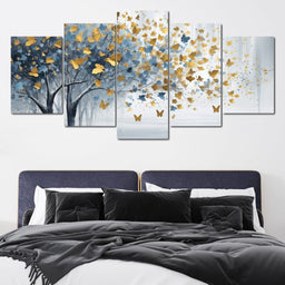 A Touch of Blue in a Golden Grove - NicheCanvas