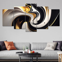 Marble-Lux Collection: Vibrant White & Gold Marble 04 - NicheCanvas