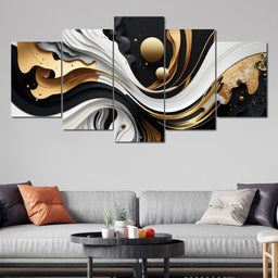 Marble-Lux Collection: Vibrant White & Gold Marble 08 - NicheCanvas