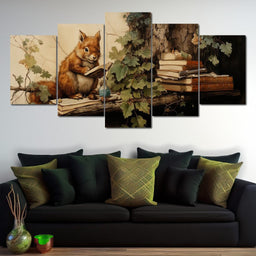 Autumn Tales of a Scholarly Squirrel - NicheCanvas