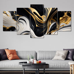 Marble-Lux Collection: Vibrant White & Gold Marble 07 - NicheCanvas