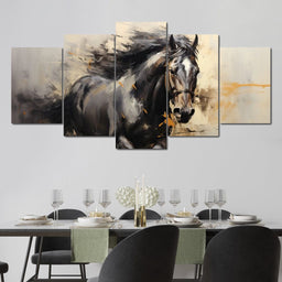 Surreal Black Horse - NicheCanvas