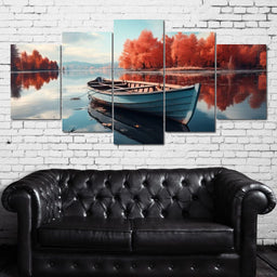 Canoe on the Lake - NicheCanvas