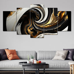 Marble-Lux Collection: Vibrant White & Gold Marble 05 - NicheCanvas