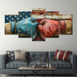 Stars and Stripes Boxing Showdown - NicheCanvas
