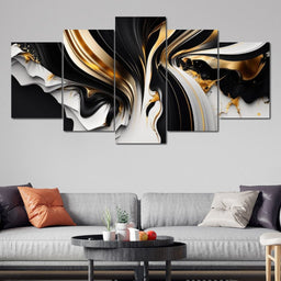 Marble-Lux Collection: Vibrant White & Gold Marble 09 - NicheCanvas