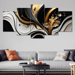 Marble-Lux Collection: Vibrant White & Gold Marble 10 - NicheCanvas