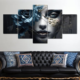 Ethereal Metallic Bloom - NicheCanvas