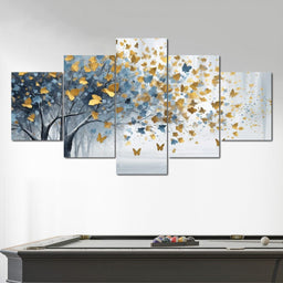 A Touch of Blue in a Golden Grove - NicheCanvas