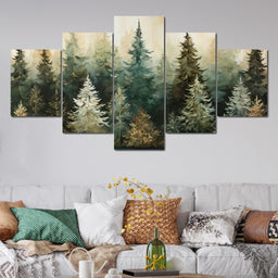 Pine Trees Forest - NicheCanvas