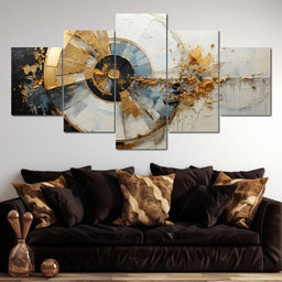 Azure Gold Horizon Fusion - Tanni Cylon - NicheCanvas