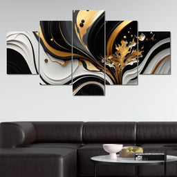 Marble-Lux Collection: Vibrant White & Gold Marble 10 - NicheCanvas