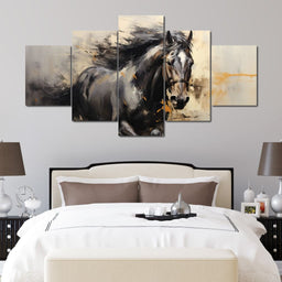 Surreal Black Horse - NicheCanvas