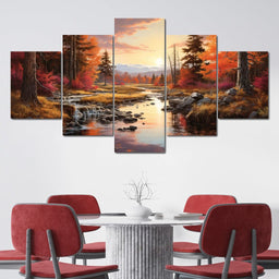 Magnificent Autum By The Lake - NicheCanvas