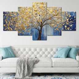 Golden Blue Melody of Nature - NicheCanvas